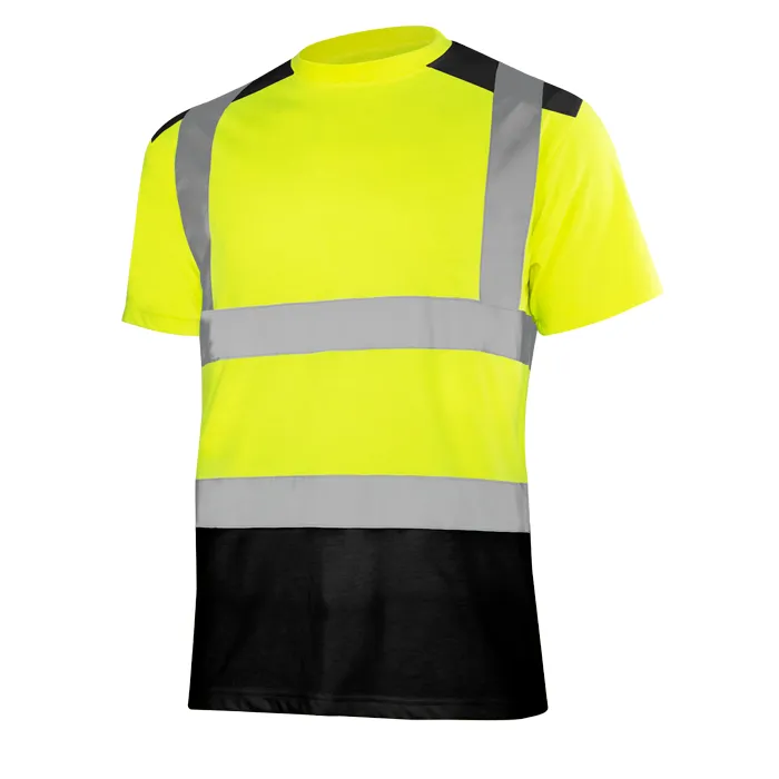T-REF2 Yellow / Black - Jól Láthatósági rovid újjú póló (D215)